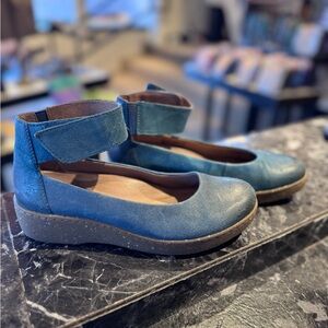 Dansko Deep Turquoise Ankle-Strap Comfort Flats